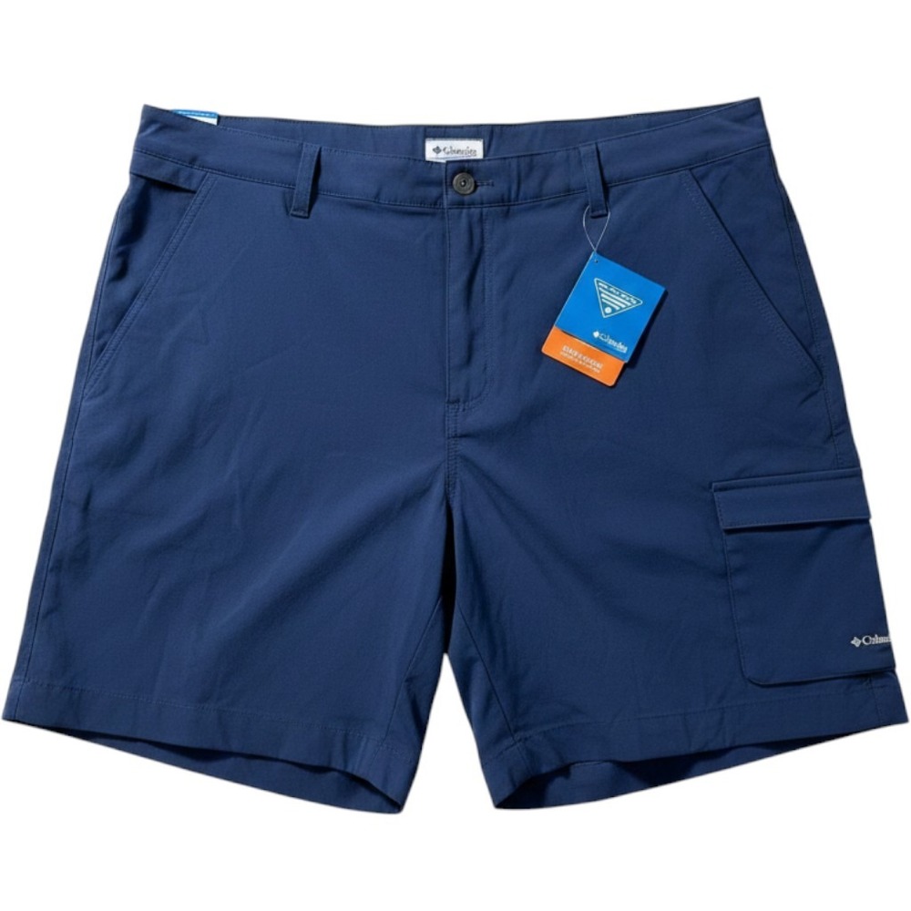 Columbia Mens Wild Cast PFG Shorts Navy Blue 40 x 7 Omni Shade UPF 50 Cargo NWT